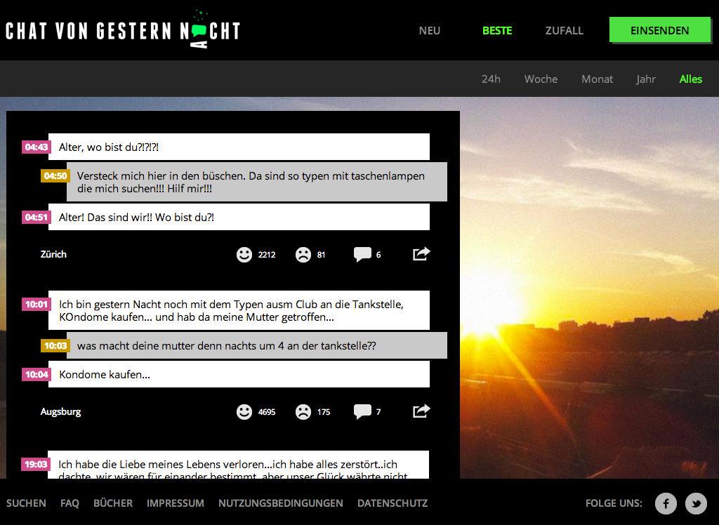 CHAT VON GESTERN NACHT