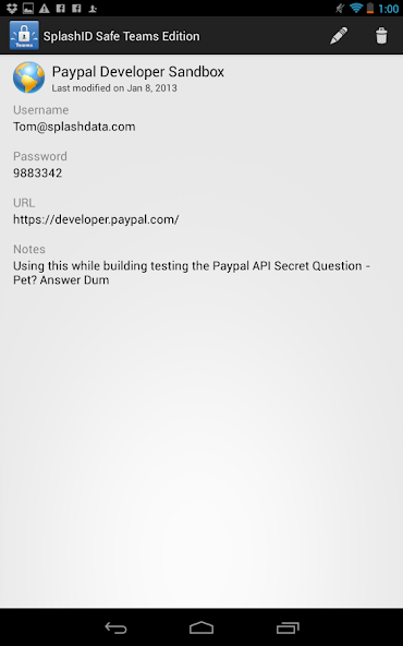 SplashID Safe for Teams