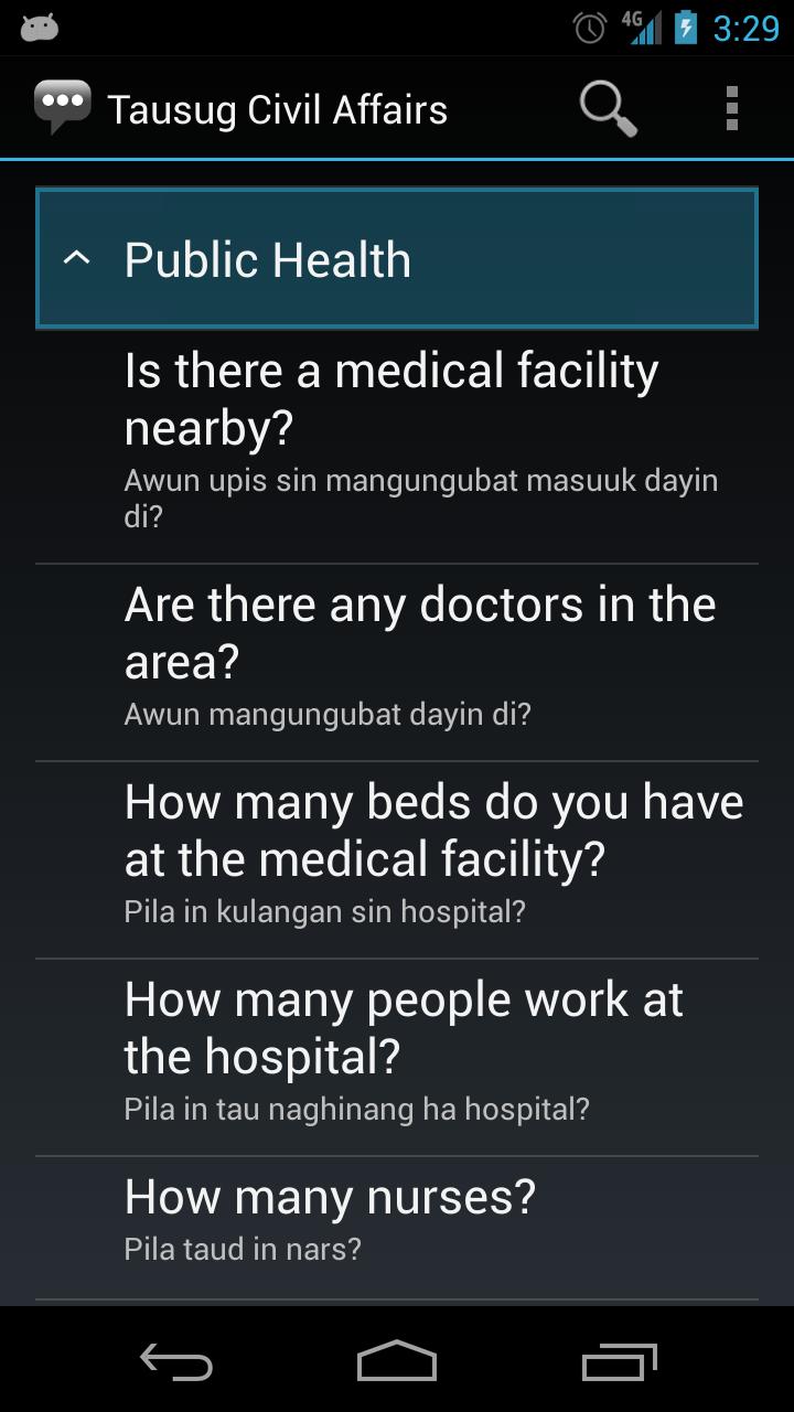 Tausug Civil Affairs Phrases