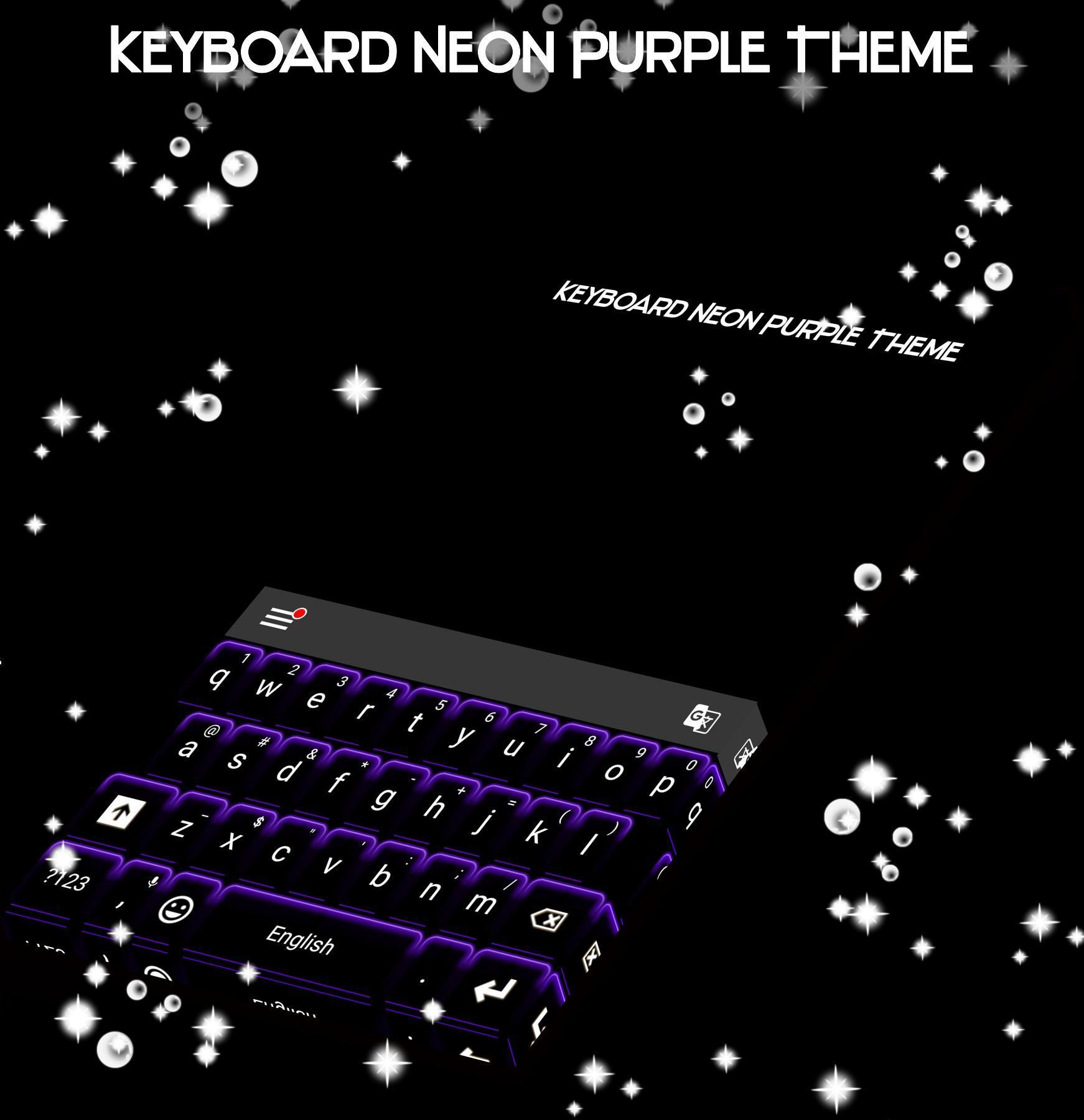 Keyboard Neon Purple Theme