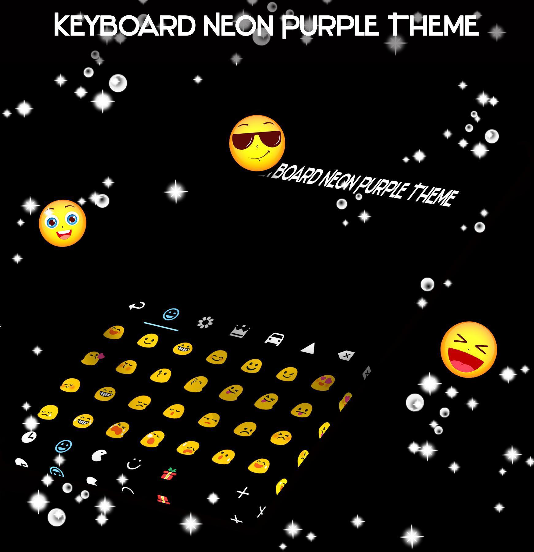 Keyboard Neon Purple Theme