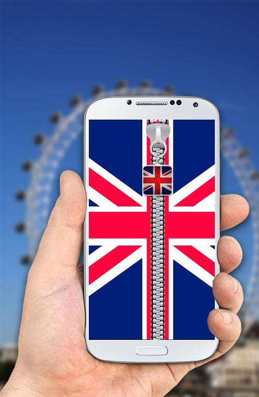UK flag zipper lock