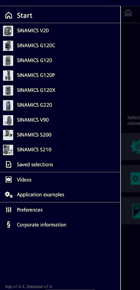 SINAMICS SELECTOR