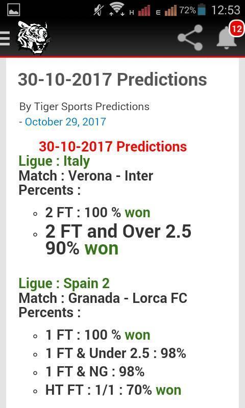 Tiger Sports Prediction