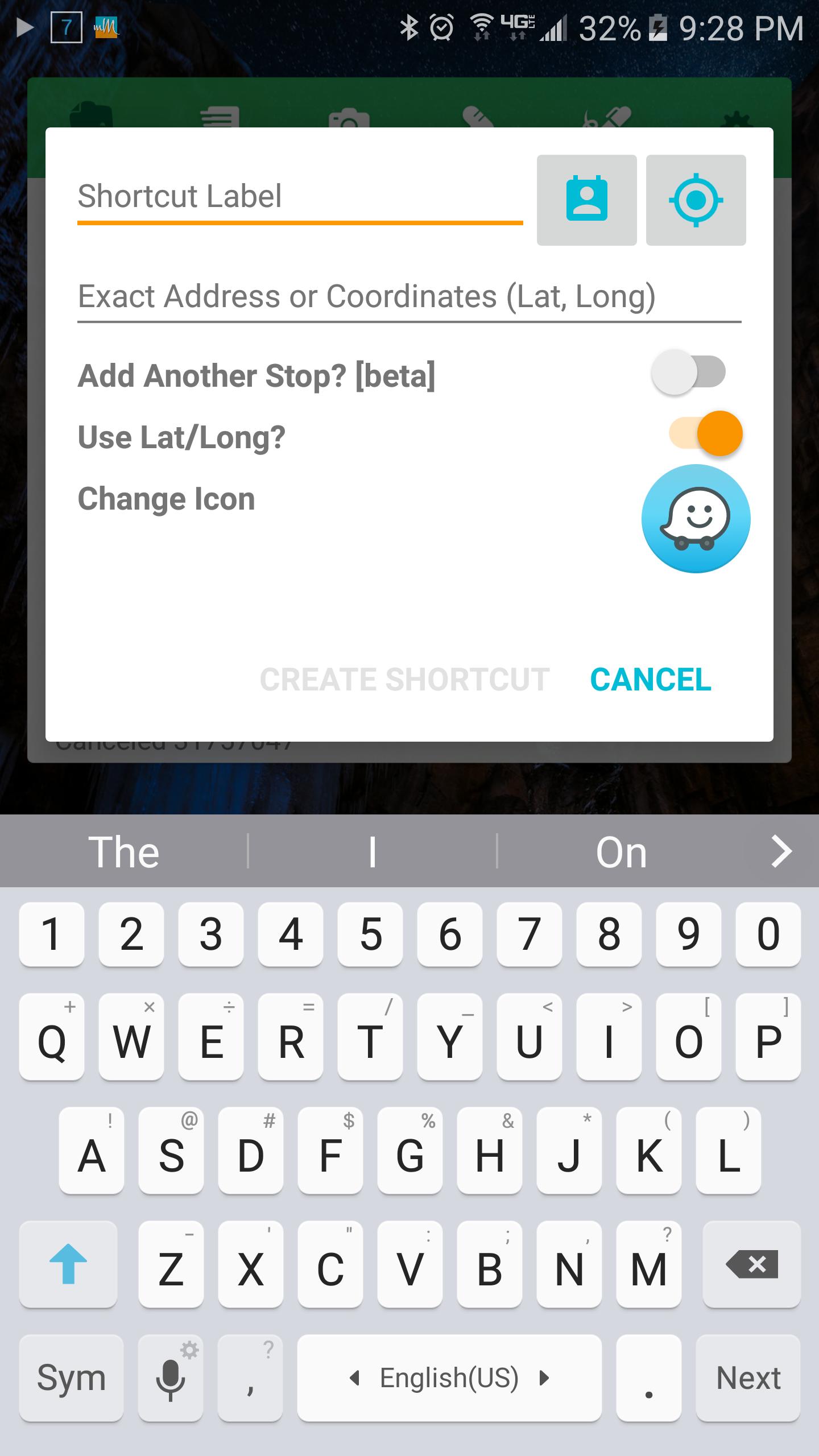 Shortcuts for Waze