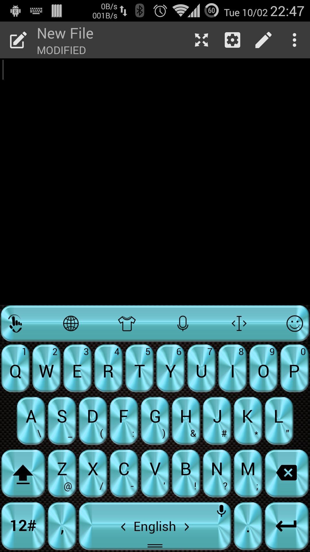 Keyboard Theme Metallic Aqua