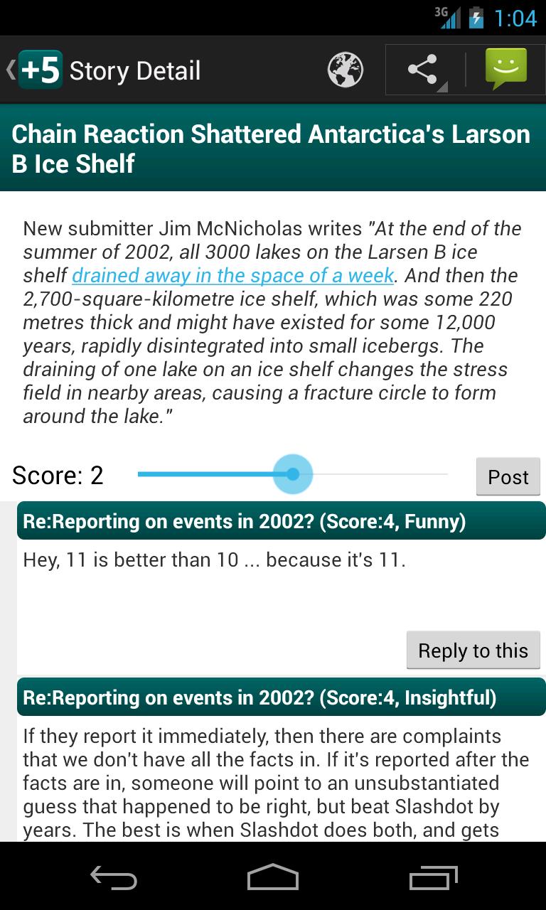 PlusFive Slashdot Reader
