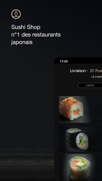 Sushi Shop, meal delivery