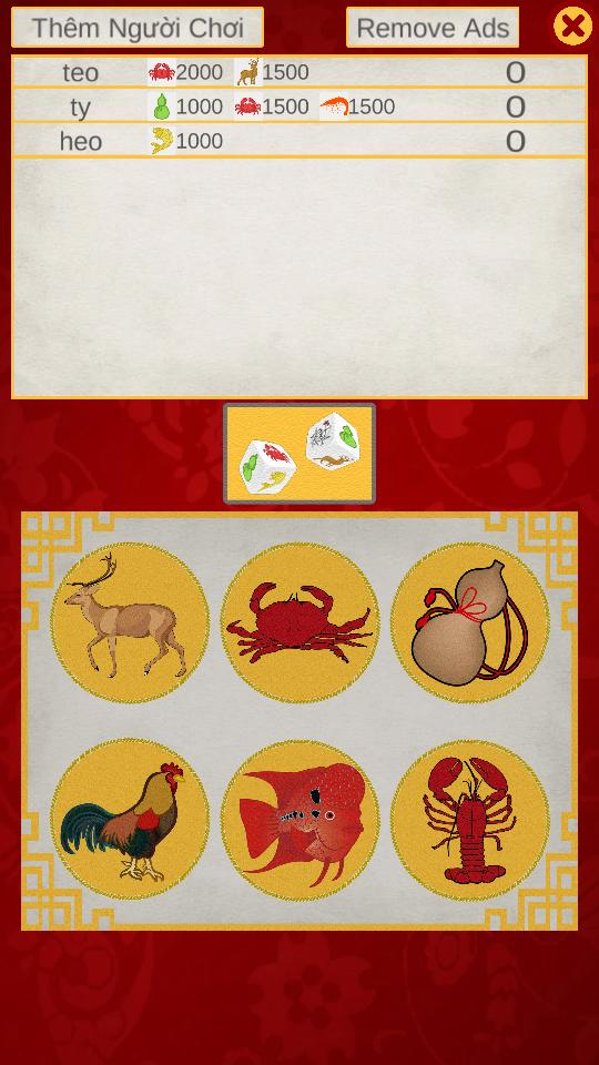 Fish Prawn Crab, 3D dice-game