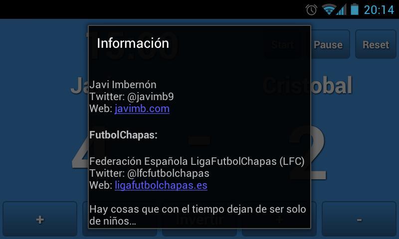 Marcador de FutbolChapas