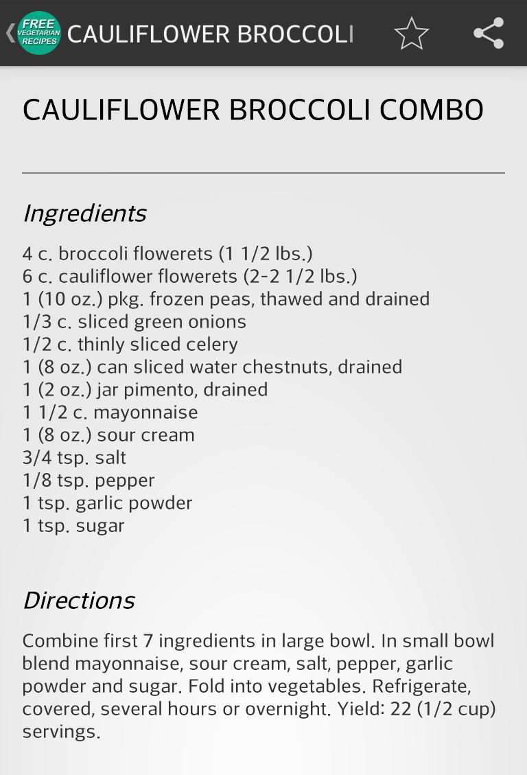 Vegetarian Recipes Free