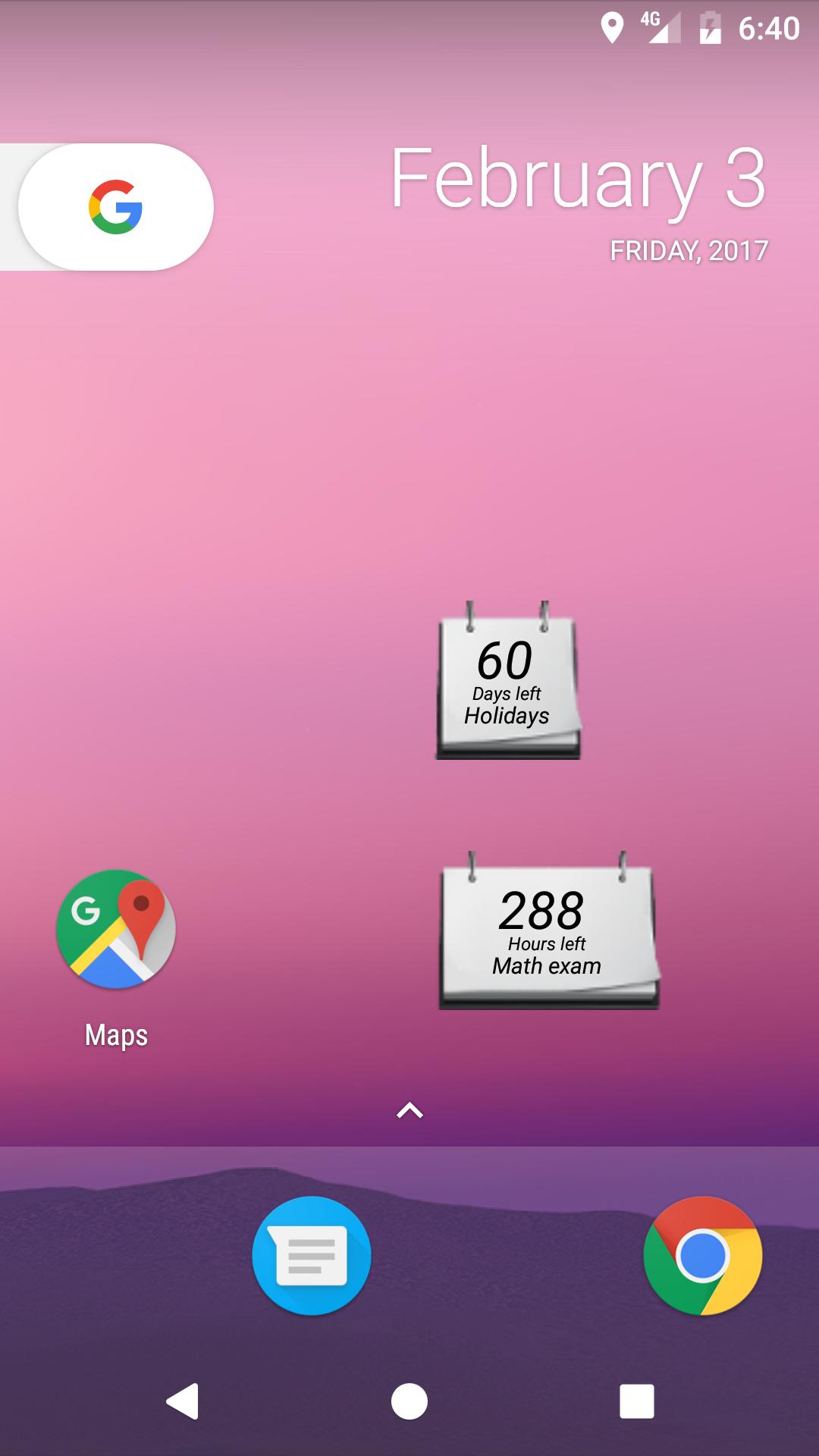 Countdown Calendar Widget