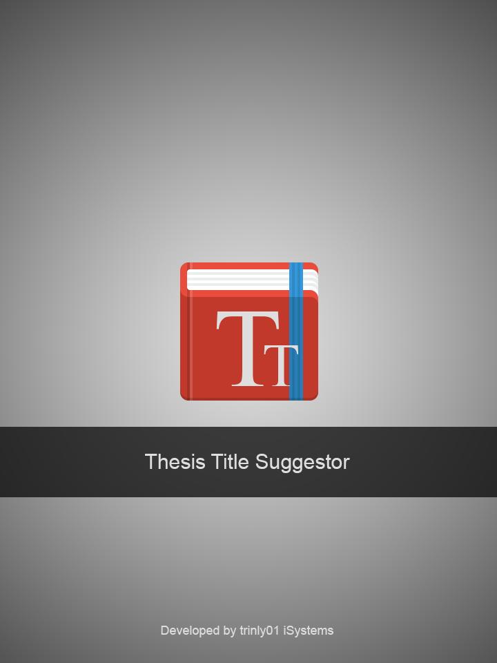Thesis Title Suggestor