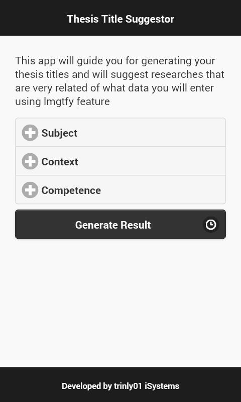 Thesis Title Suggestor