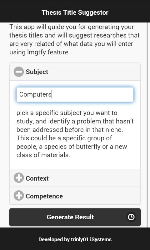 Thesis Title Suggestor