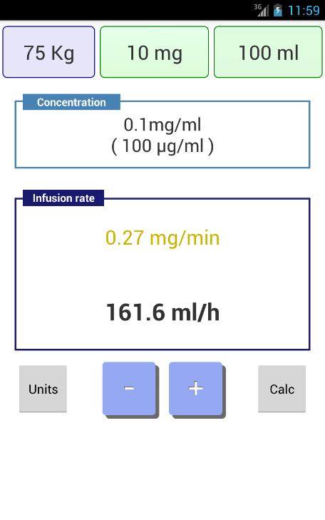 Infusion pump calculator