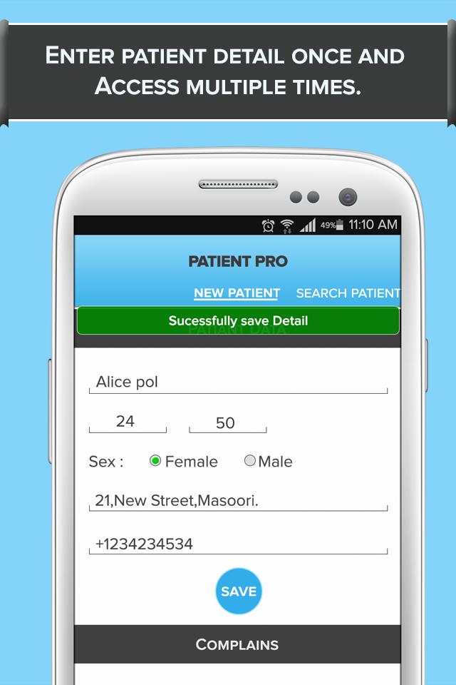 Patient Data Record