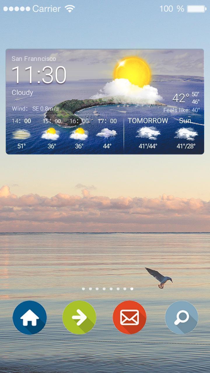 Weather Clock Widget Island