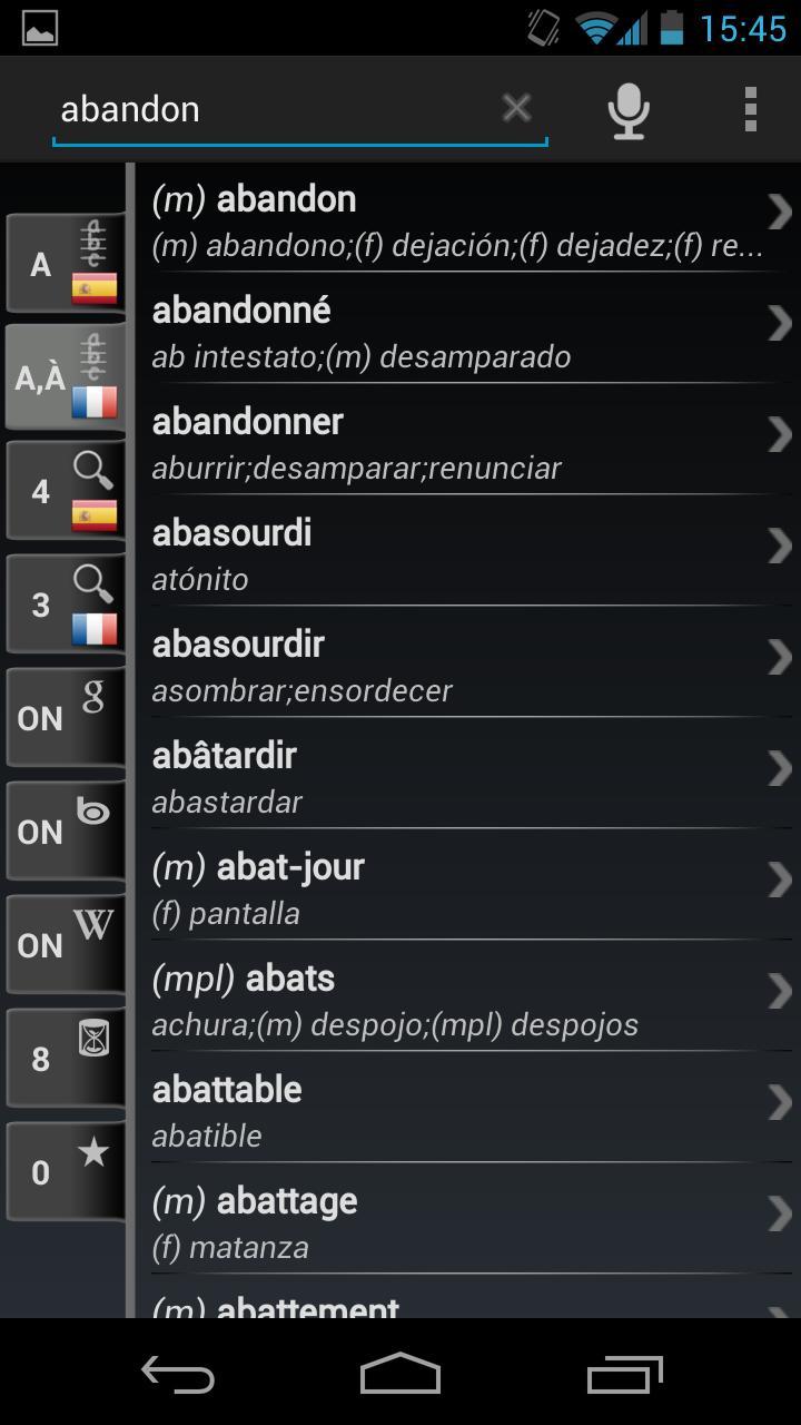 Free Dict Spanish French