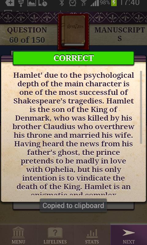 Genius Literature Quiz Lite