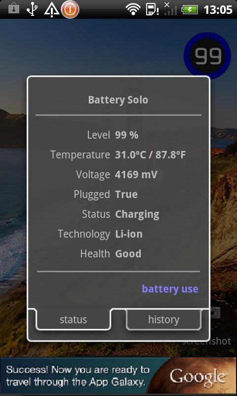 Battery Solo Widget
