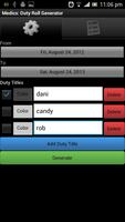 Medics: Duty Roll Generator
