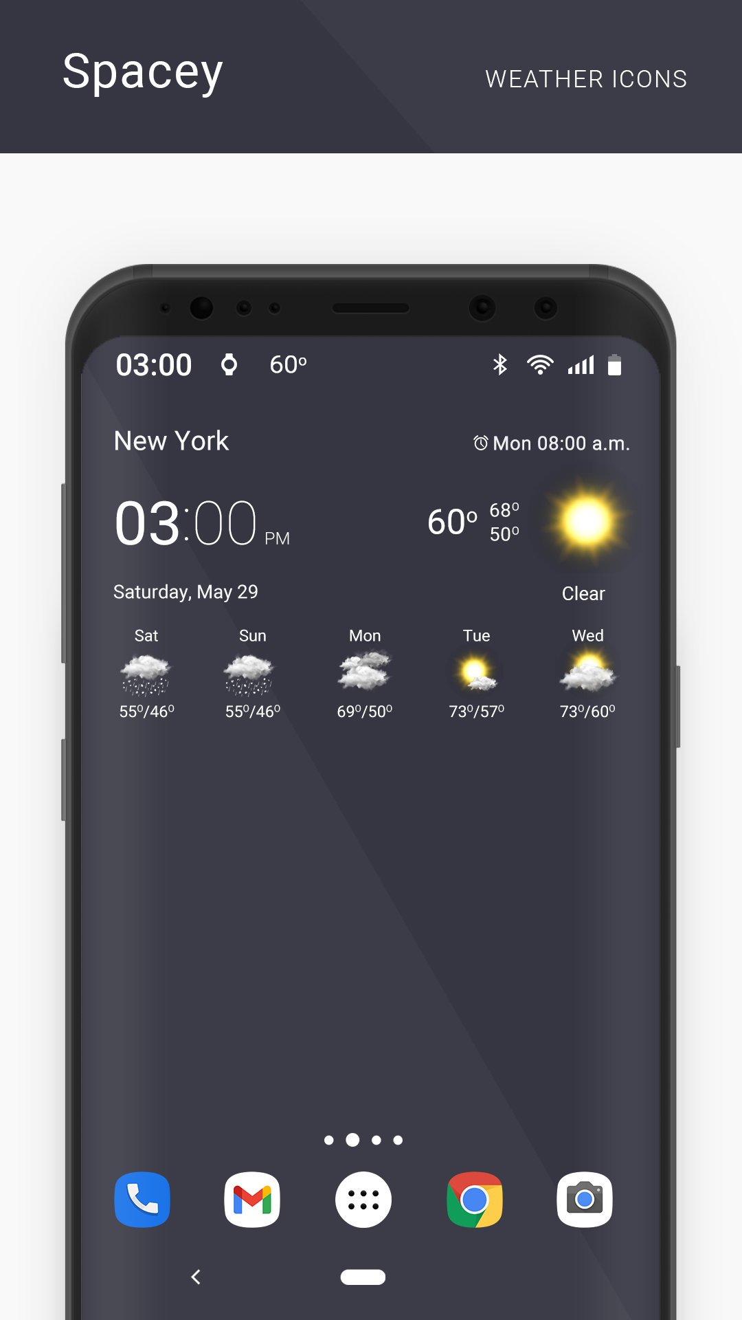 Spacey weather icons
