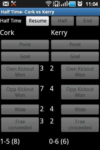 GAA Football Stats Recorder
