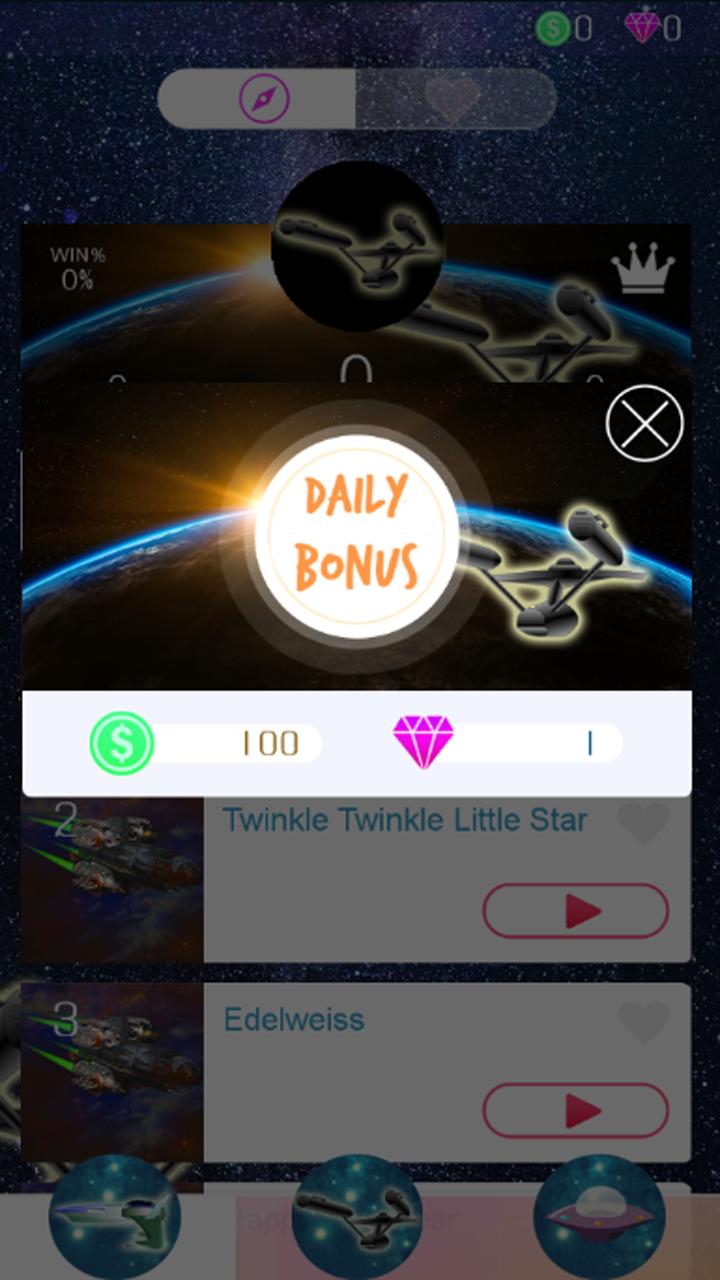 Galaxy Wars Piano Tiles