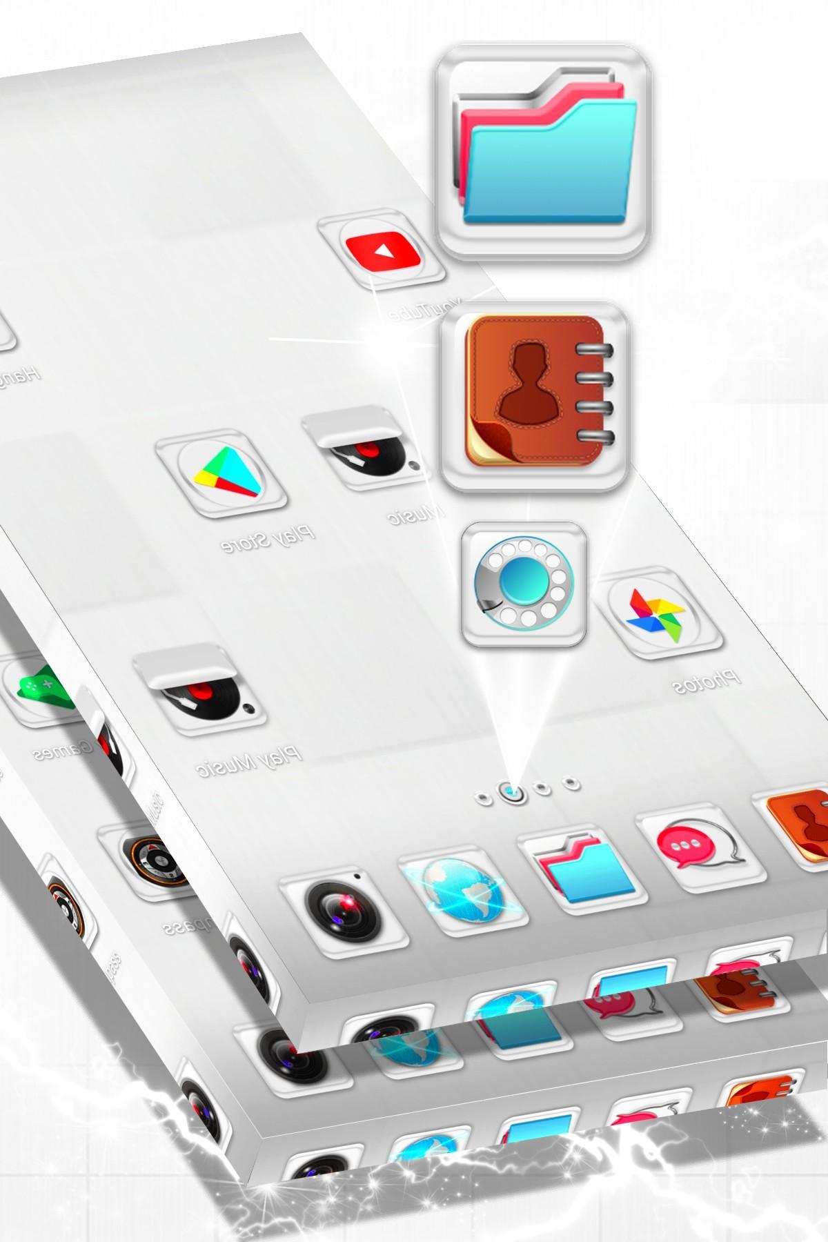 Clear White Launcher Theme