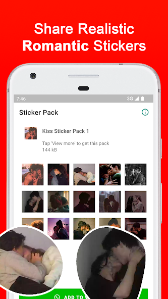 Couple Romantic Kiss Stickers