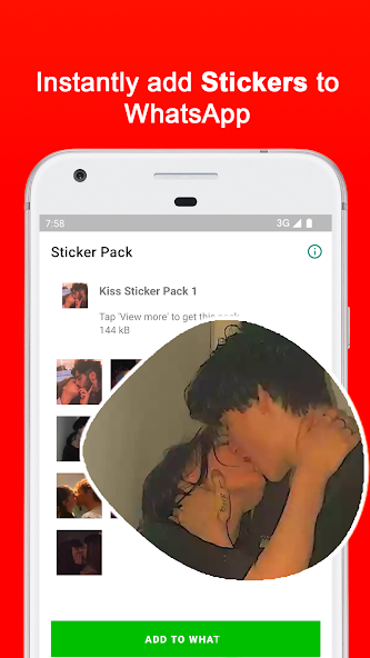 Couple Romantic Kiss Stickers