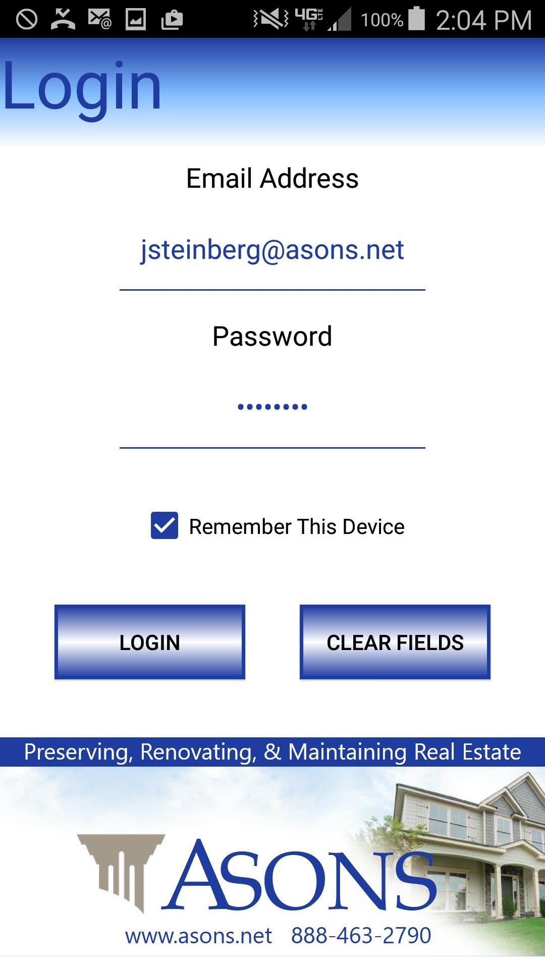 Asons Contractor Portal