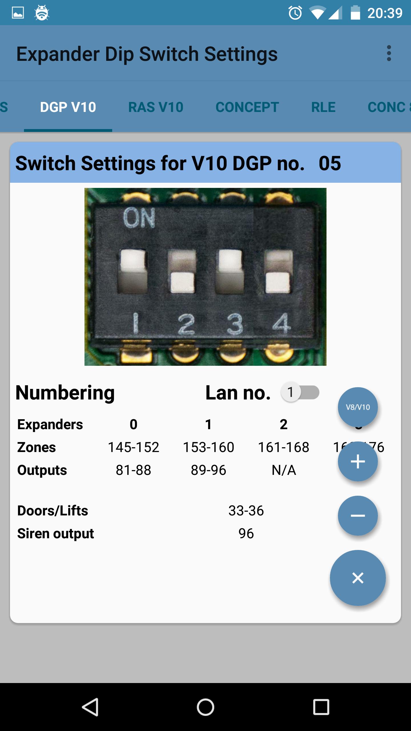 Expander Dip Switch Settings