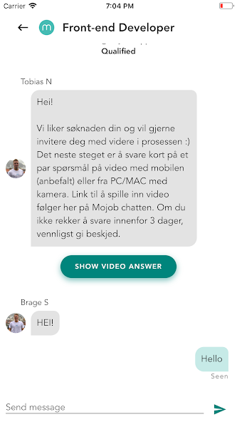 Mojob for job seekers