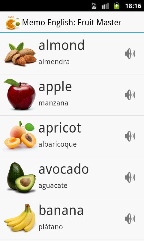 Memo English: Fruit Master