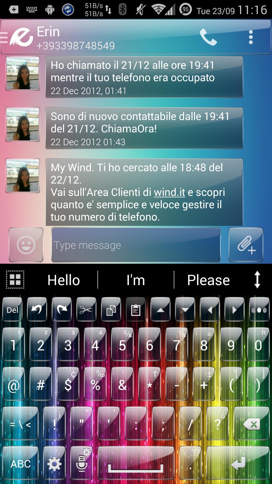 AI Keyboard Theme GlassRainbow