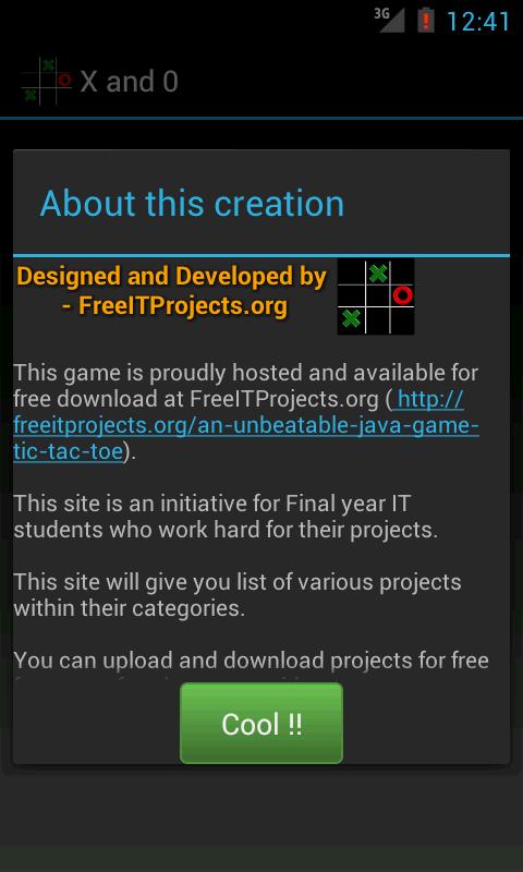 X and 0, Tic Tac Toe