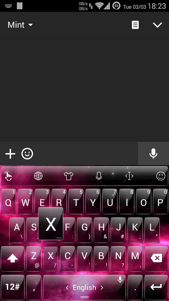 Keyboard Theme Glass Nebula