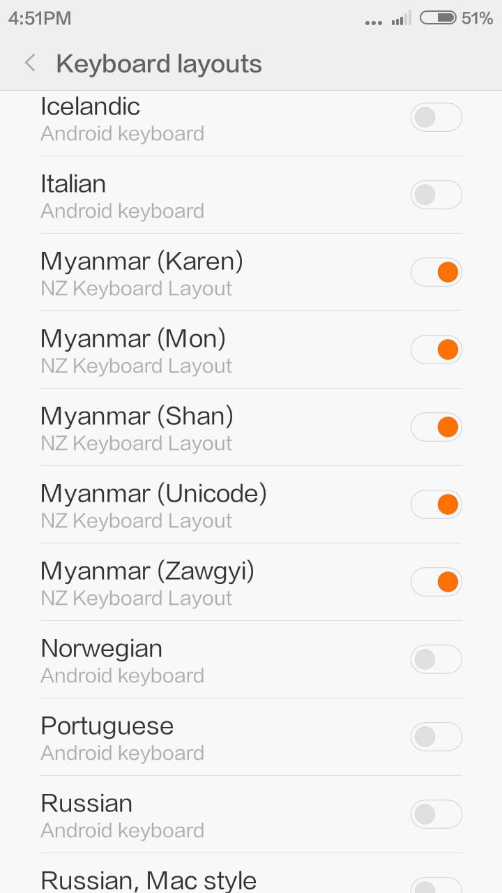 NZ Myanmar Physical Keyboard