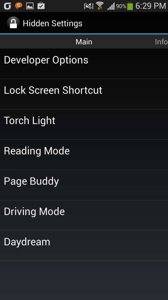 Galaxy Hidden Settings