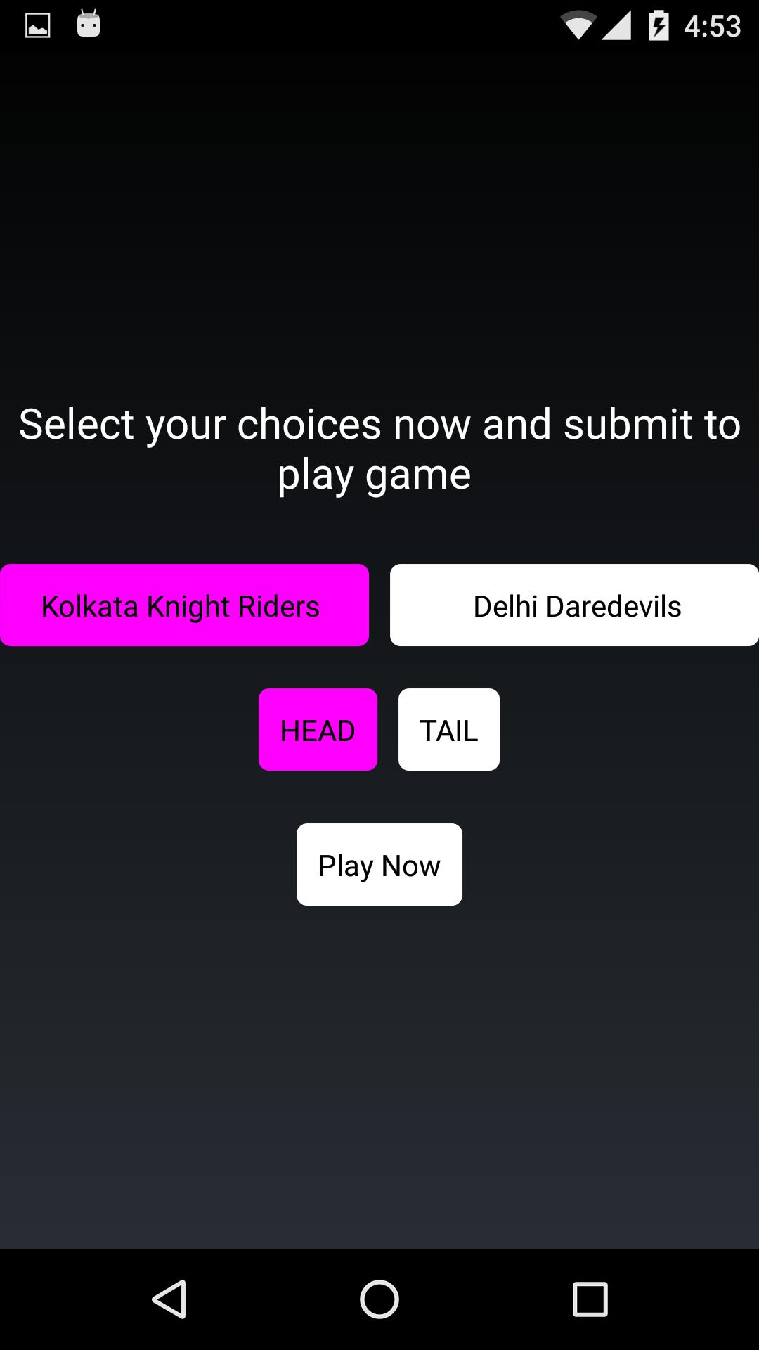 IPL TOSS TRIAL GAME - 2019