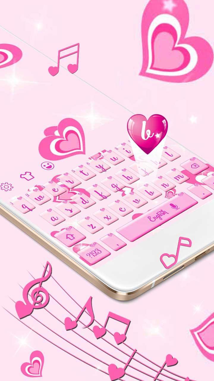 Pink hearts love keyboard