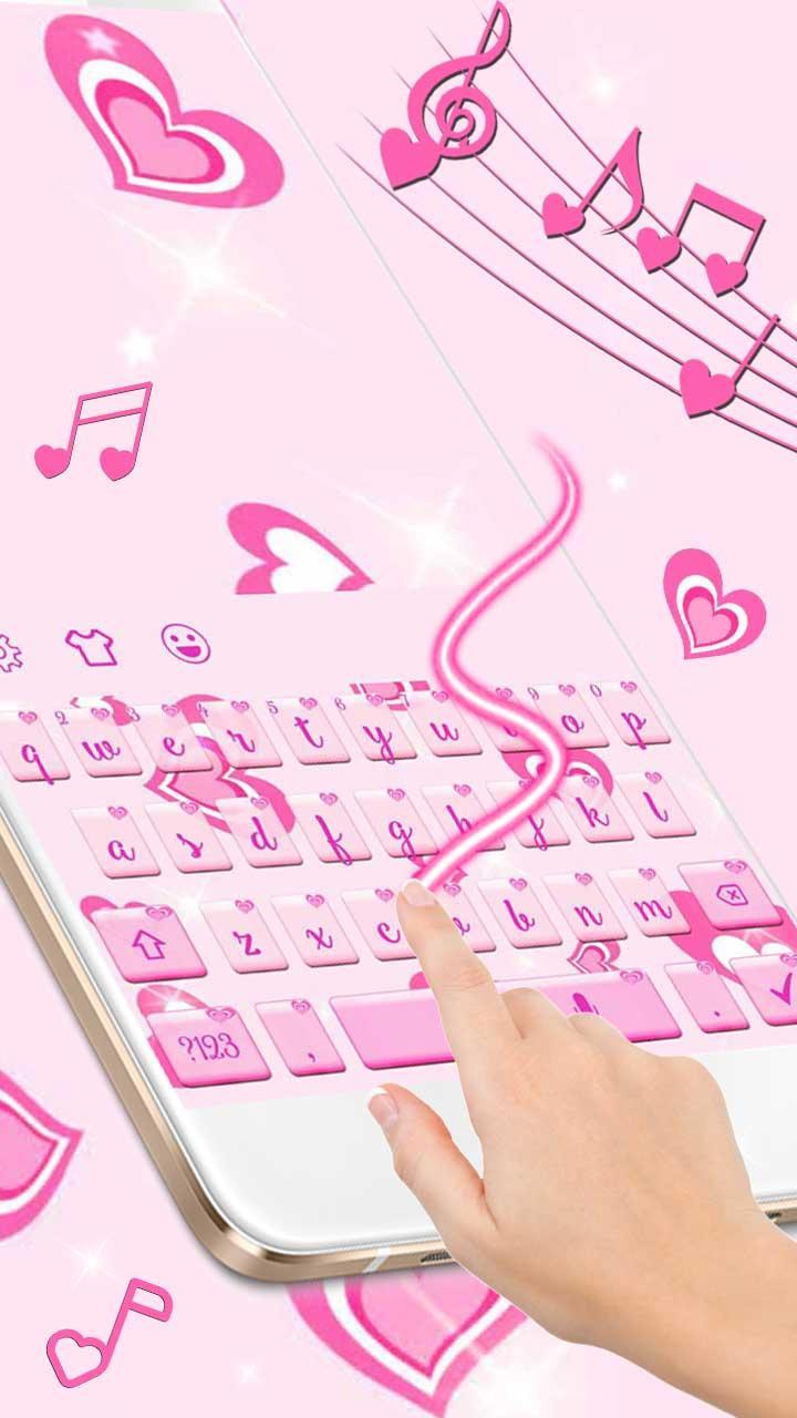 Pink hearts love keyboard
