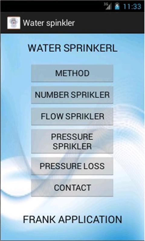 Water Sprinkler Calculation