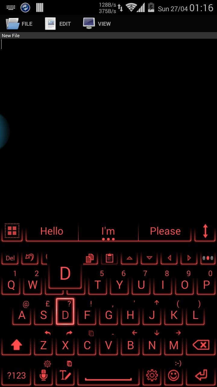 AI Keyboard Theme Neon Red