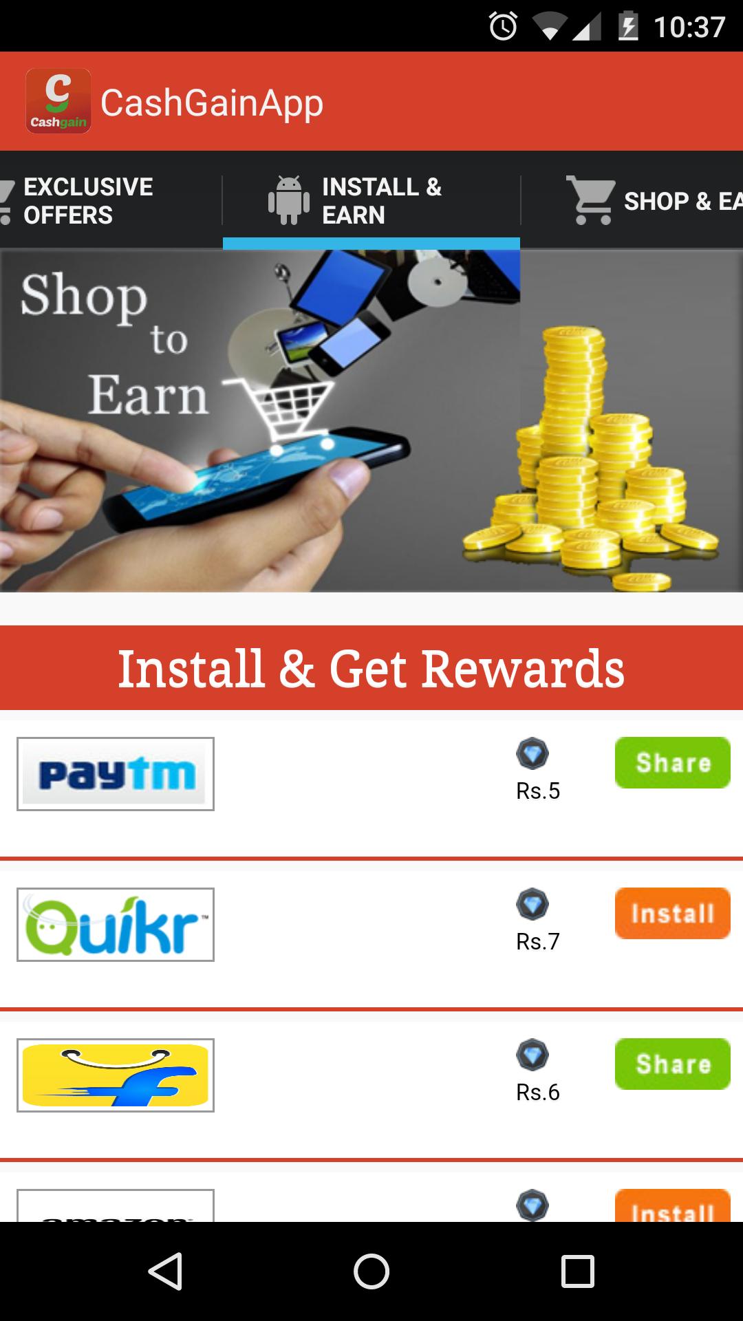 #CASH GAIN: Cash Back & Coupon