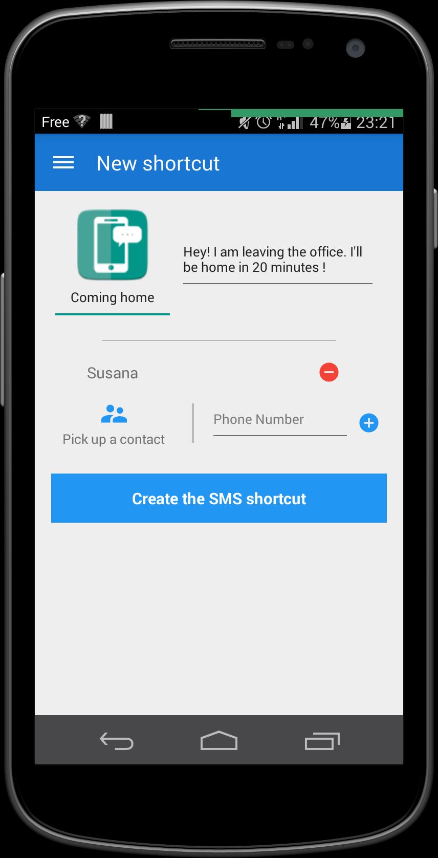 Quick SMS Shortcut