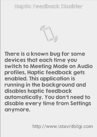 Disable Haptic Feedback