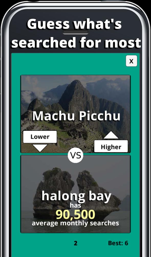 Higher Lower : Internet Search